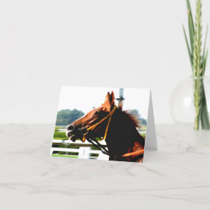 Thoroughbred race horse note card