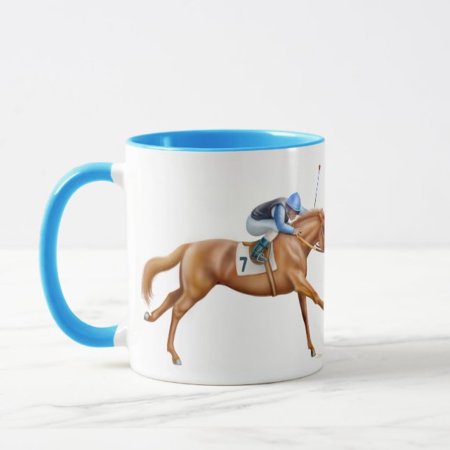 Thoroughbred Race Horse Ringer Mug (Left)