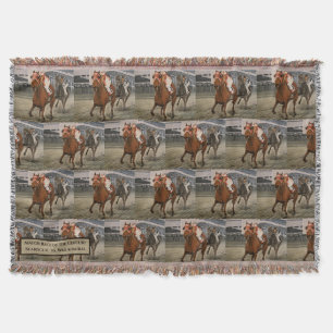 Thoroughbred Race Horse Wins Throw Blanket