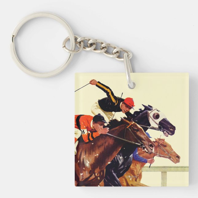 Thoroughbred Race Keychain (Front)