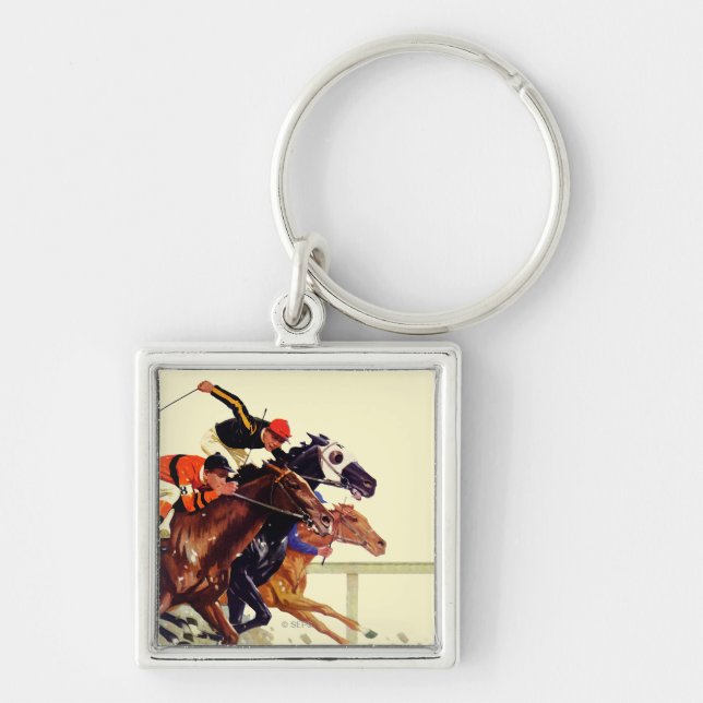 Thoroughbred Race Keychain (Front)