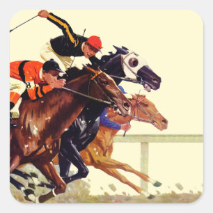 Thoroughbred Race Square Sticker