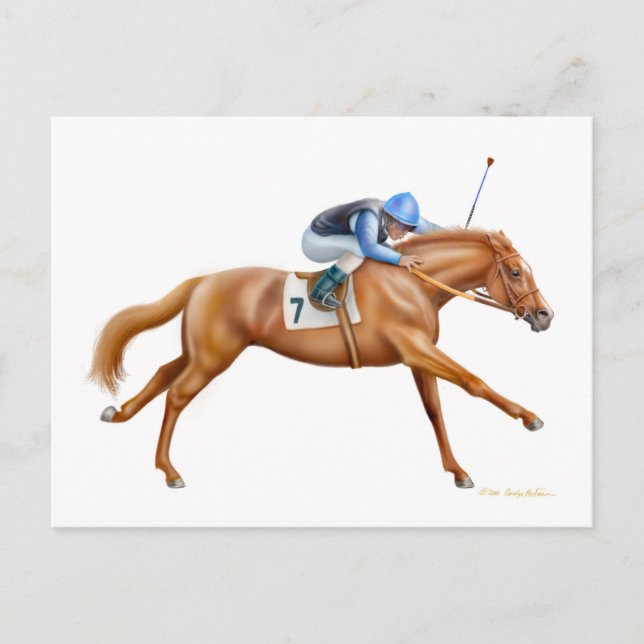 Thoroughbred Racehorse Postcard (Front)