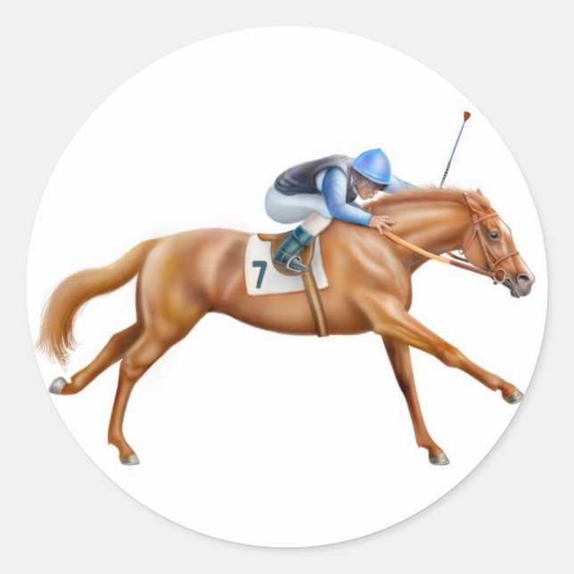 Thoroughbred Racehorse Sticker (Front)