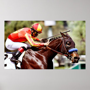 Thoroughbred Racehorse Watercolor Poster Print