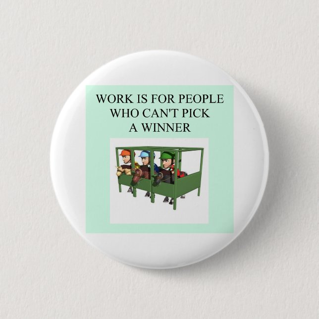 thoroughbred racing lovers 2 inch round button (Front)