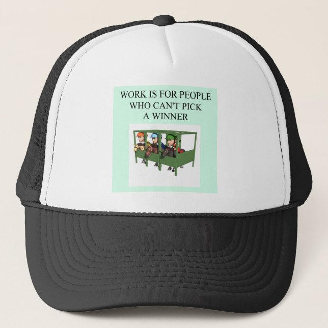 thoroughbred racing lovers trucker hat (Front)
