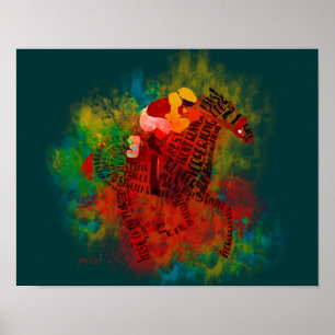 Thoroughbred Typography" Poster