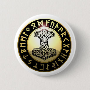 Thor's Hammer 2 Inch Round Button