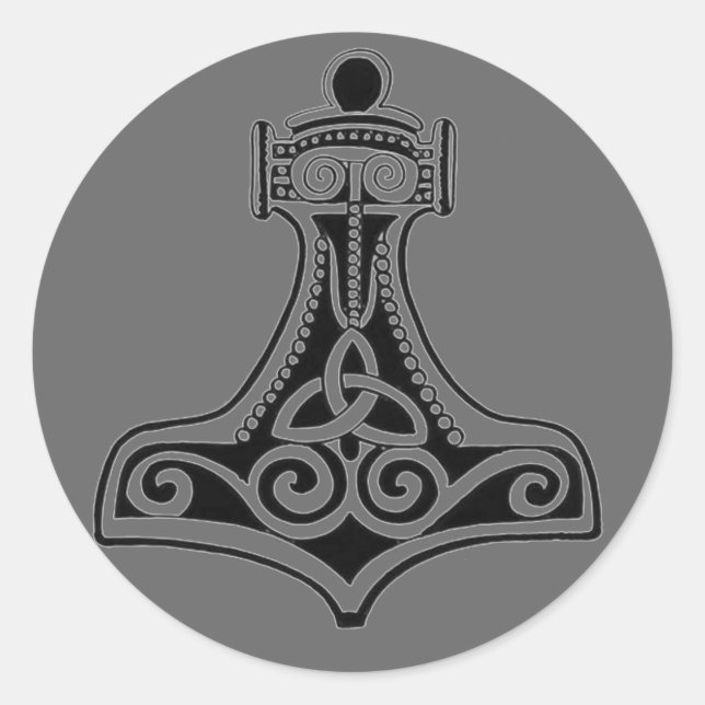 Thors Hammer Classic Round Sticker (Front)