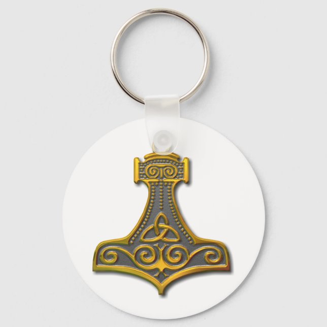 Thor's Hammer-gold Keychain (Front)