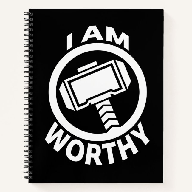 Thor's Hammer - I Am Worthy Notebook (Front)