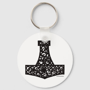 Thors Hammer in Black Keychain