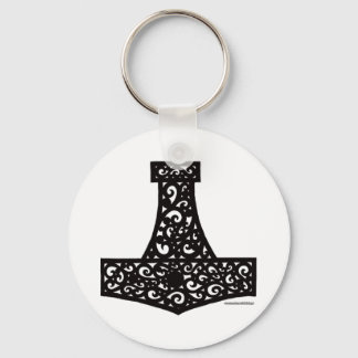 Thors Hammer in Black Keychain