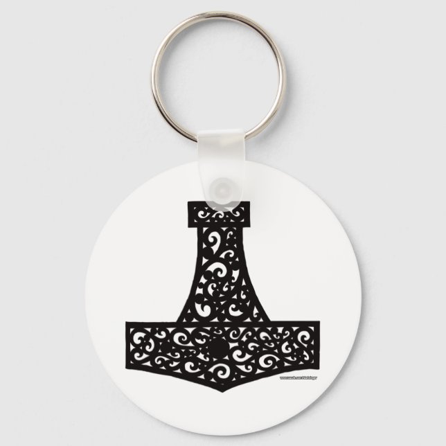 Thors Hammer in Black Keychain (Front)
