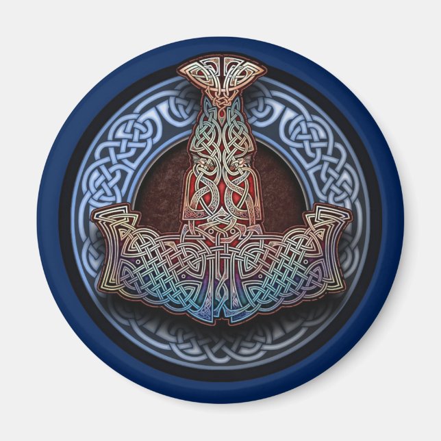 Thor's Hammer Round Magnet (Front)