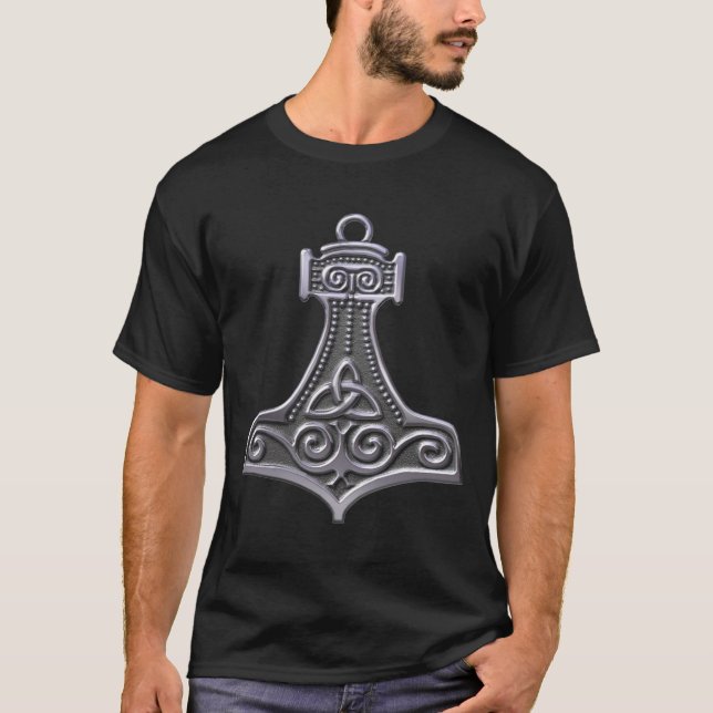 Thor's Hammer-silver T-Shirt (Front)