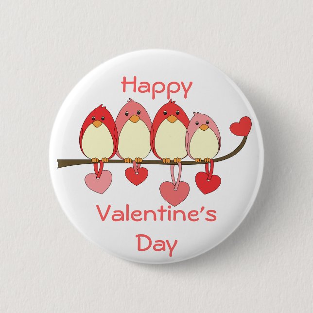 Those Birds On Valentines DAy 2 Inch Round Button (Front)