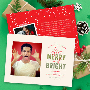 Those Elfin' Times Have Peaced Out Photo Funny Holiday Card