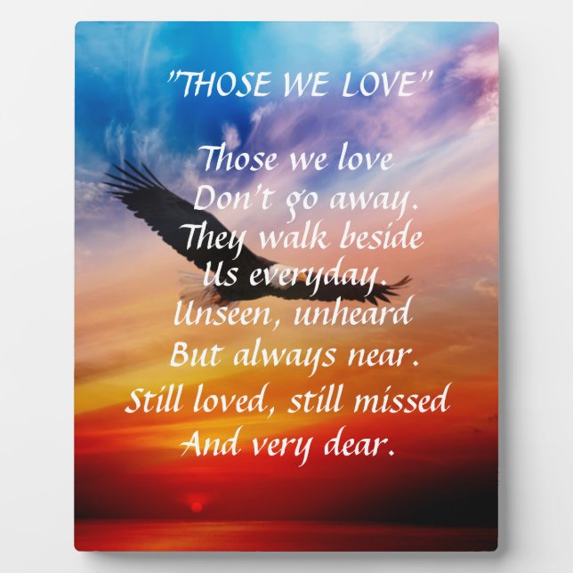 "THOSE WE LOVE" PHOTO PLAQUE WITH BEAUTIFUL SCENE (Front)