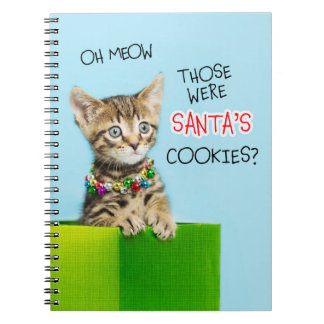 Those were Santas Cookies Christmas kitten Notebook