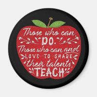 Those Who Can Teach Quote School Teacher Red Apple