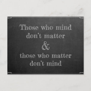 Those who mind postcard