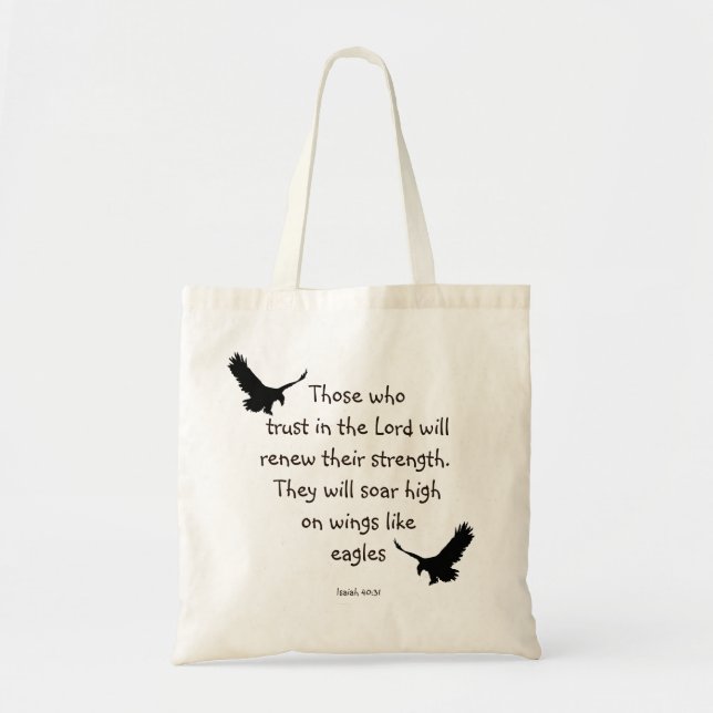 Those who trust in the Lord Scripture Inspiration Tote Bag (Front)
