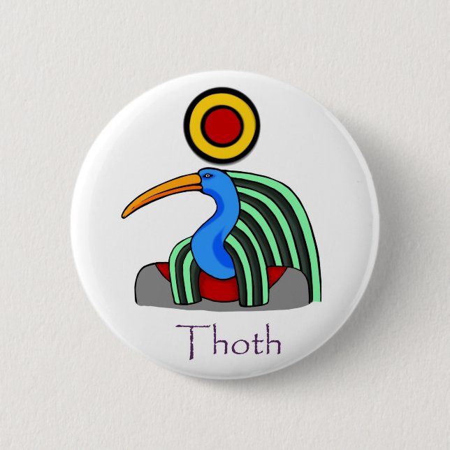 Thoth - Ancient Egyptian God Badge 2 Inch Round Button (Front)