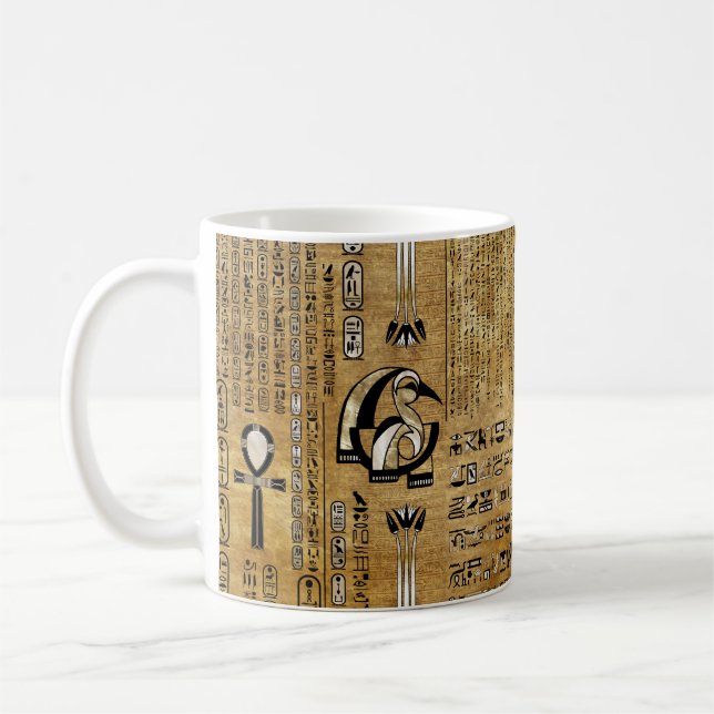 Thoth - Djhuty Egytian God- Gold and Pearl Coffee Mug (Left)