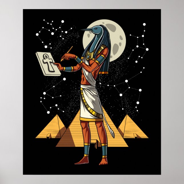 Thoth Egyptian God Ancient Pyramids Mythology Poster (Front)