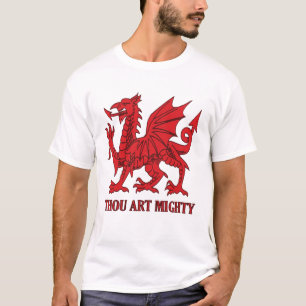 Thou Art Mighty Red Dragon Welsh Rugby T-Shirt