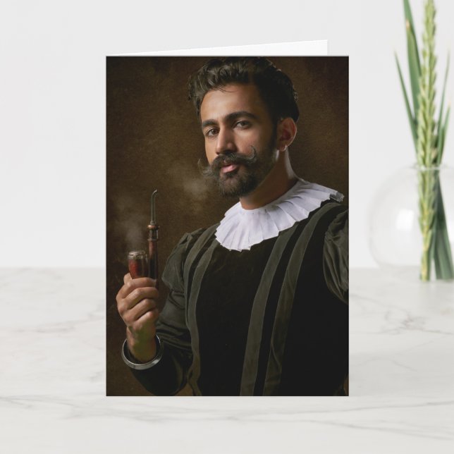 THOU ART SMOKING HOT COLONIAL MAN BIRTHDAY CARDS (Front)