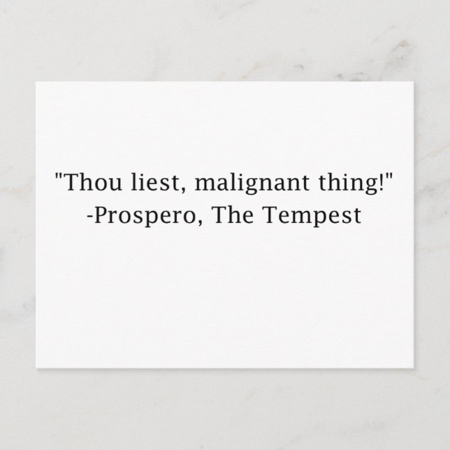 Thou Liest! Postcard (Front)