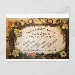Thou Shalt Love The Lord Thy God by Schnell Postcard