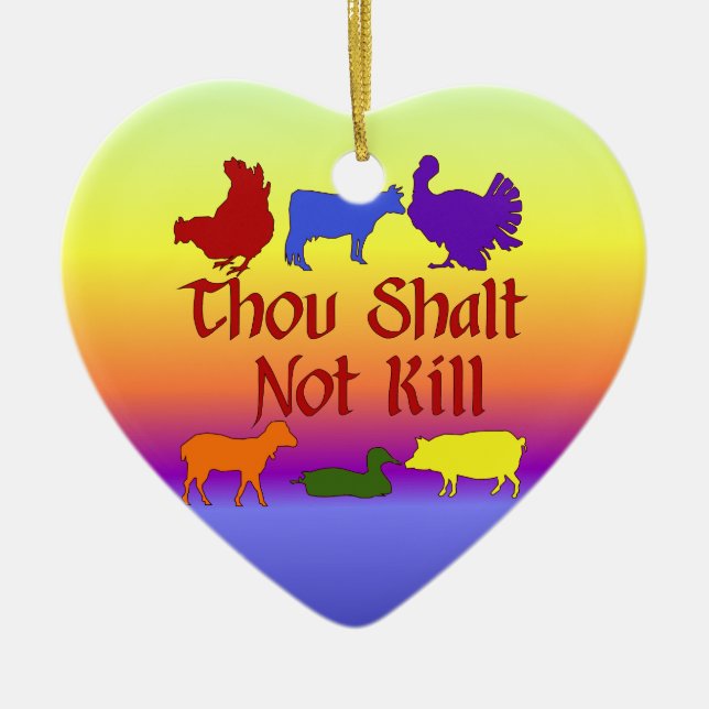Thou Shalt Not Kill Ceramic Ornament (Front)