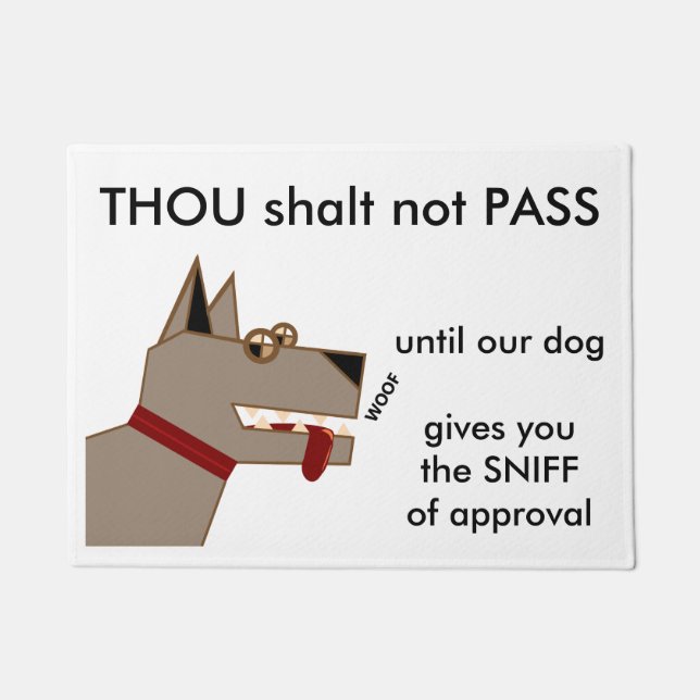 Thou shalt not pass - dog humour doormat (Front)