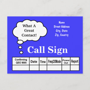 Thought Bubble Ham Radio QSL Card  Customize It!