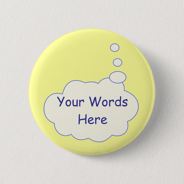Thought Bubble Template 2 Inch Round Button (Front)