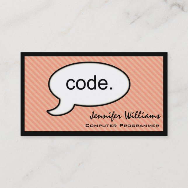 Thought Cloud Code Programmer Business Card (Front)