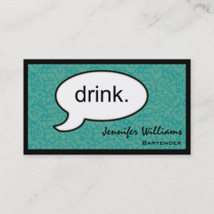 Thought Cloud Drink Bartender Business Card