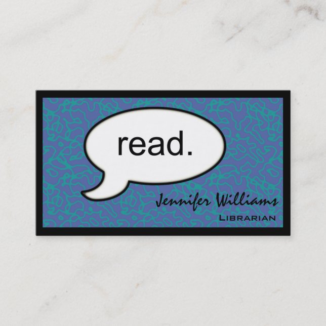 Thought Cloud Read Librarian Business Card (Front)