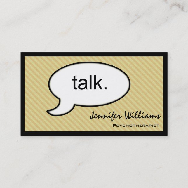 Thought Cloud Talk Psychotherapist Business Card (Front)