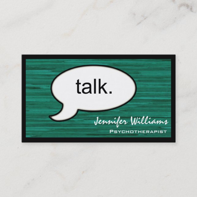 Thought Cloud Talk Psychotherapist Business Card (Front)