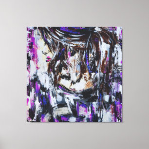 Thought   Contemporary Abstract Portrait Canvas Print