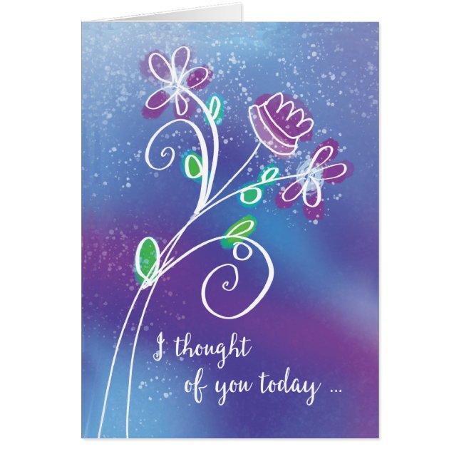 Thought Of You Today Purple Flowers (Front)