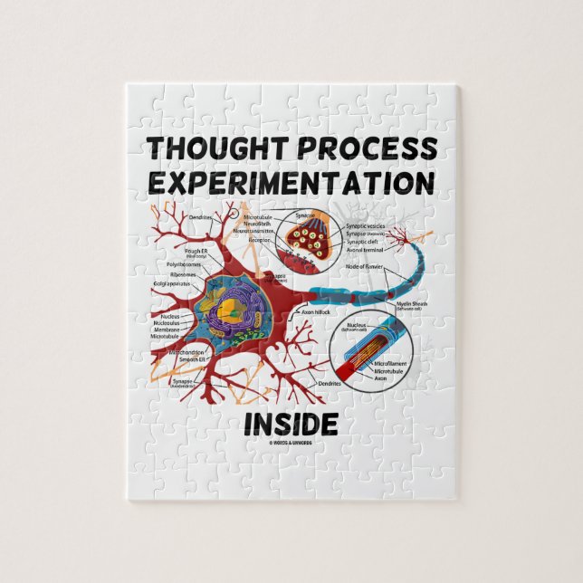 Thought Process Experimentation Inside (Neuron) Jigsaw Puzzle (Vertical)