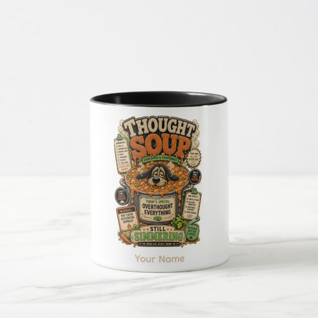 Thought Soup Personalized Funny Office T-Shirt Tri Mug (Center)
