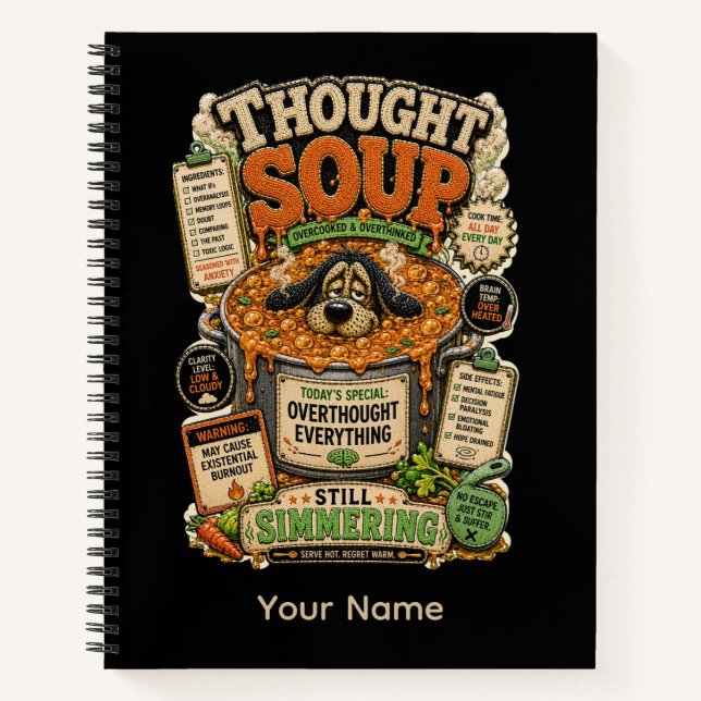 Thought Soup Personalized Funny Office T-Shirt Tri Notebook (Front)