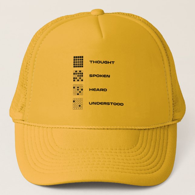 Thought, Spoken, Heard, Understood Trucker Hat (Front)